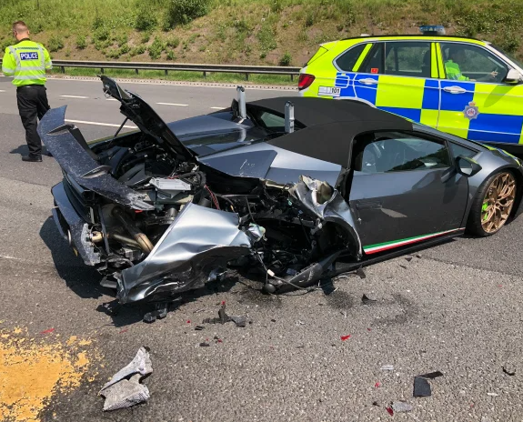 Driver crashes Lamborghini