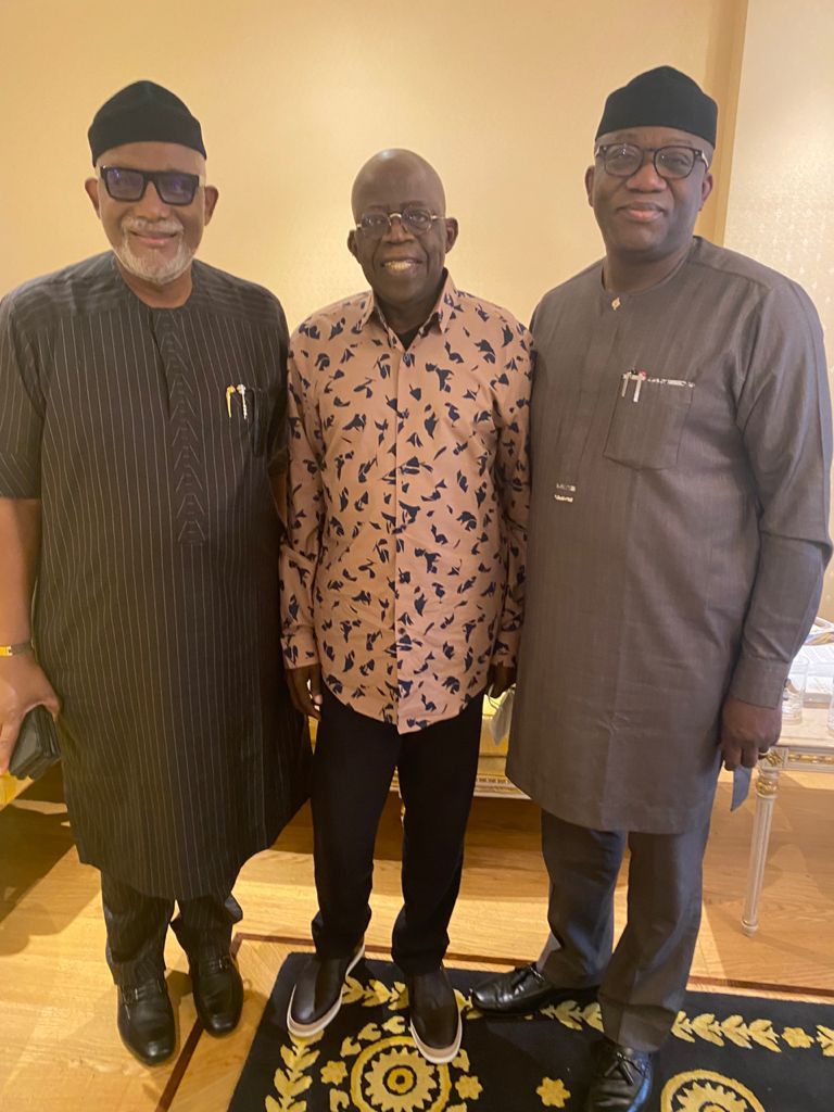 Governor Fayemi, Akeredolu Visit Tinubu In London