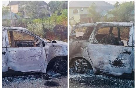 BREAKING: Panic As Gunmen Storm INEC REC's Home, Burn Down Properties (PHOTOS)