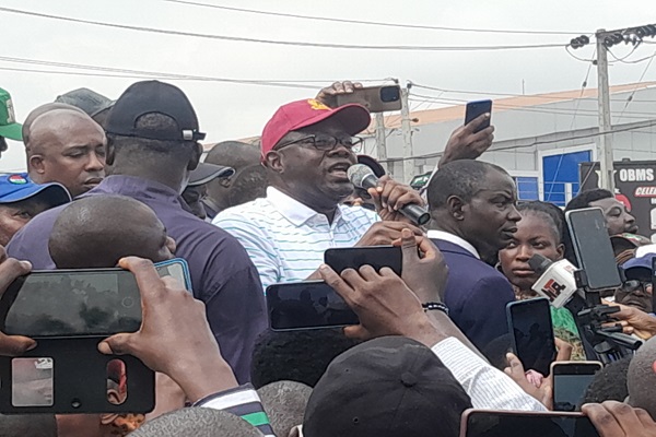 BREAKING: Gov Makinde Steps Out Of Office, Joins NLC Protest