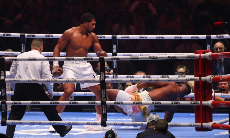 How Anthony Joshua Knocked Out Ngannou As He Suffered Two More Knockdowns