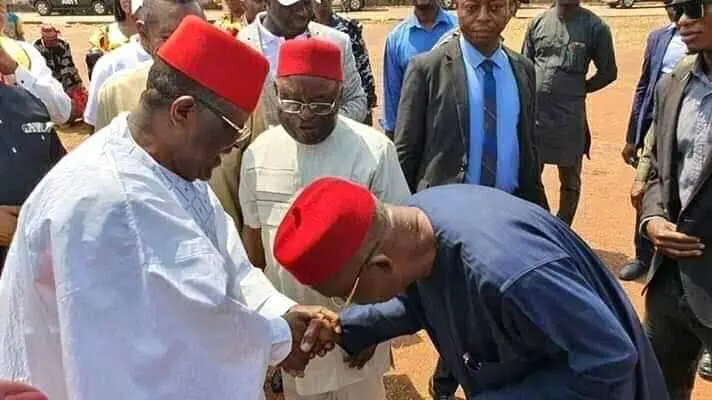 Moment 3 Warring Ex-Govs Of Ebonyi Meet During A Major Event